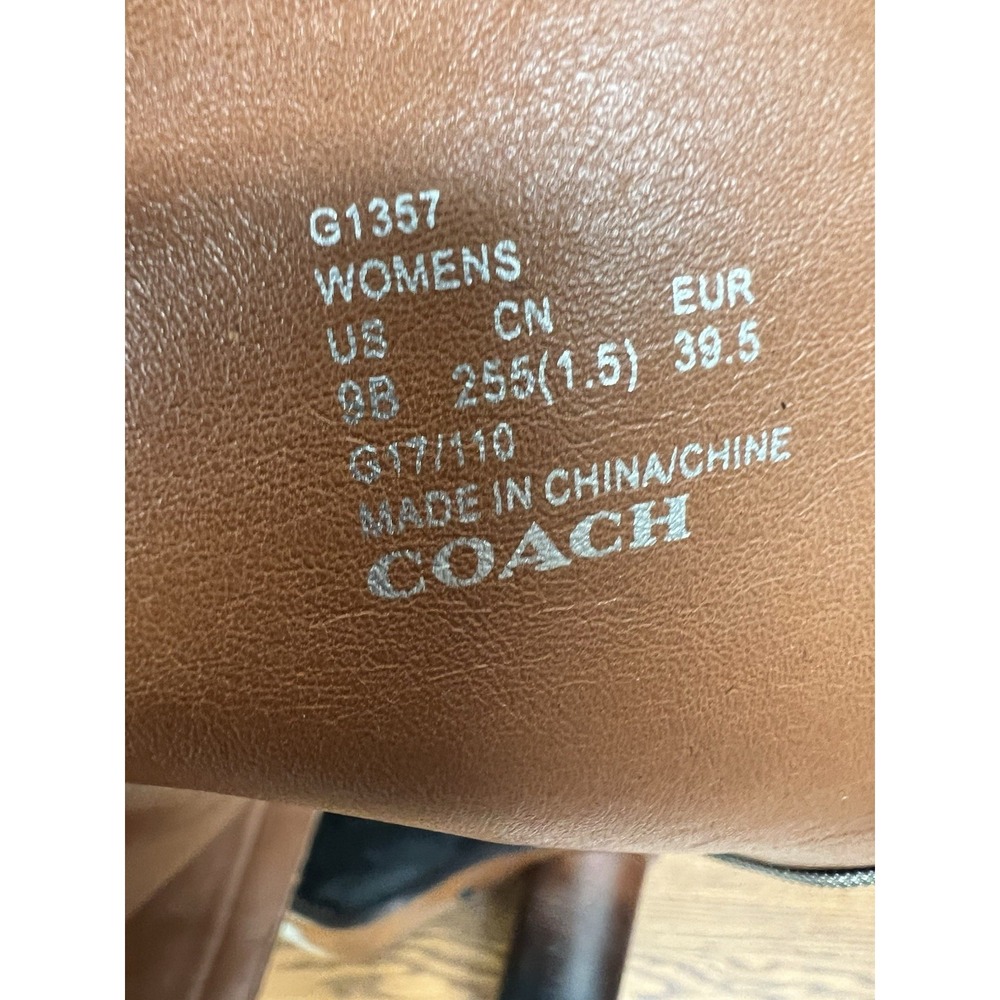 Coach Black Suede Knee High Boots Womens 9B Block Heel Tall Zip C1357 RARE‎ - Picture 12 of 13